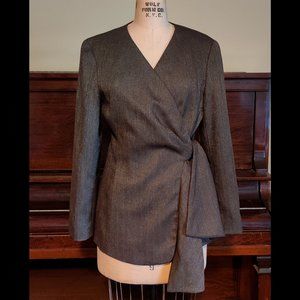 Elegant Brown Wrap Jacket